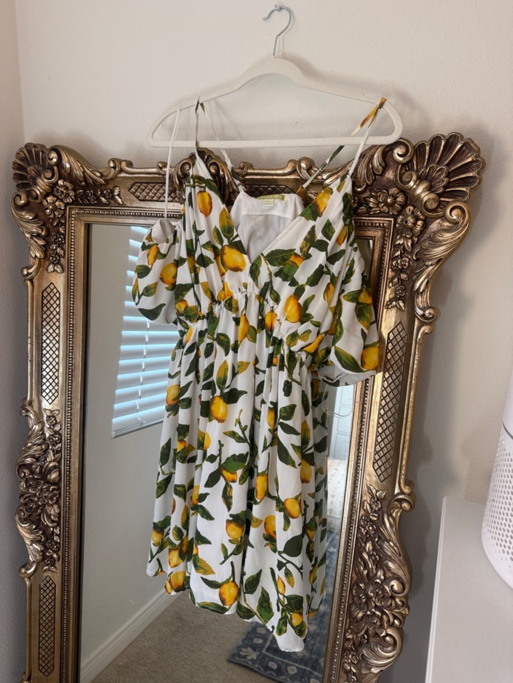Gianni Bini Lemon Print White Sundress